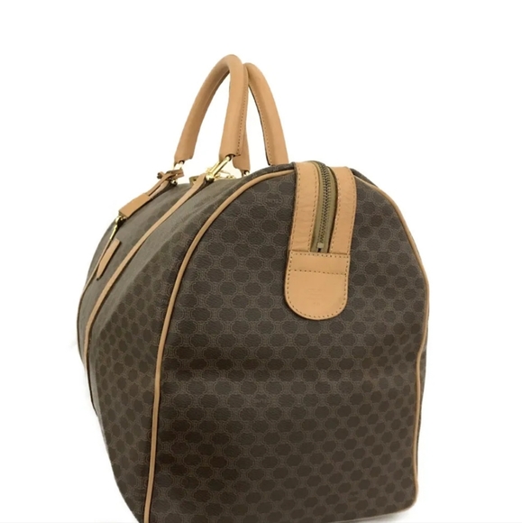 CELINE Macadam Brown PVC Boston Travel Hand Bag. Watch Video - Picture 6 of 9